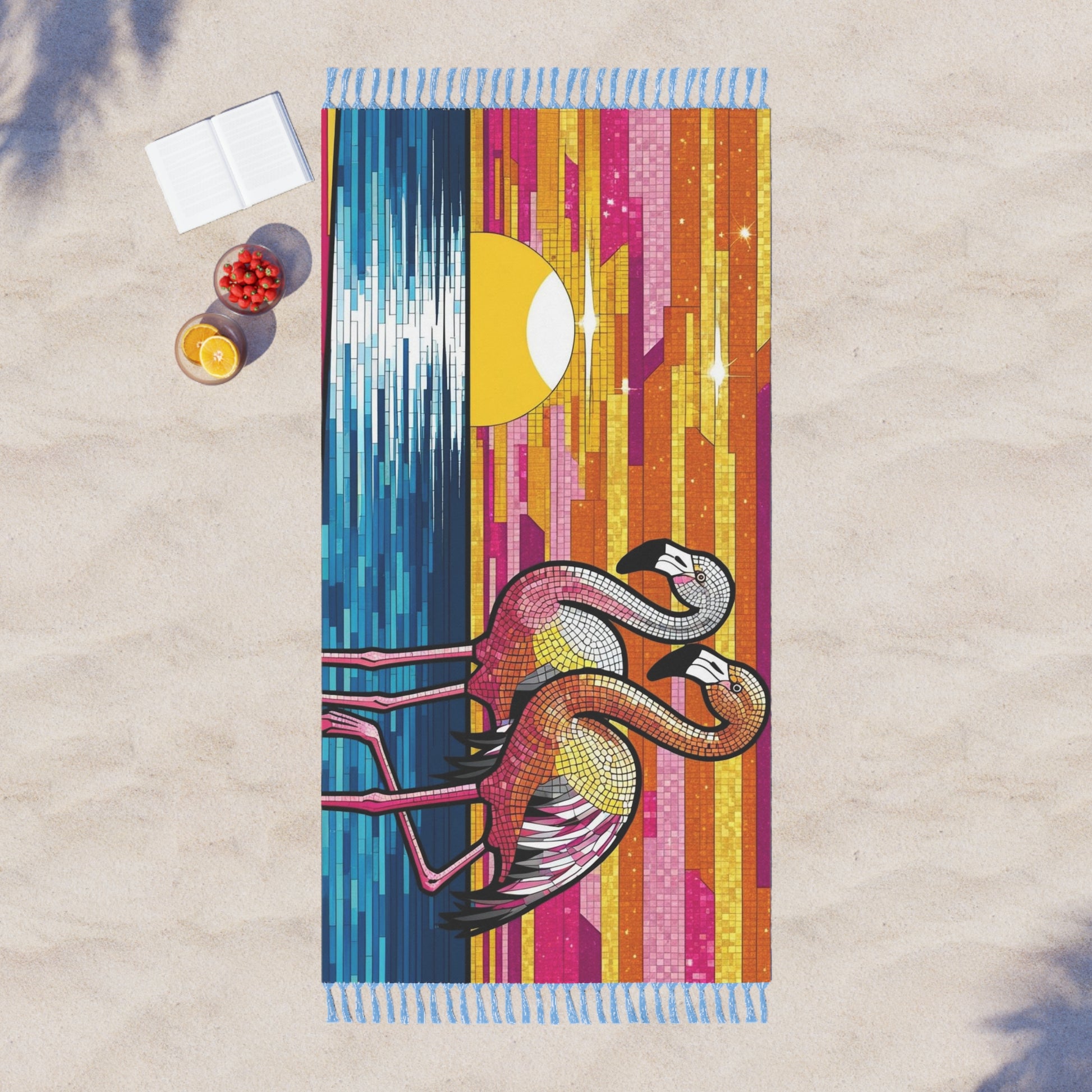 Boho Beach Towel - Vibrant Flamingo Design, Perfect for Summer Days, Pool Parties, Gifts, Beach Trips, Vacation Essentials