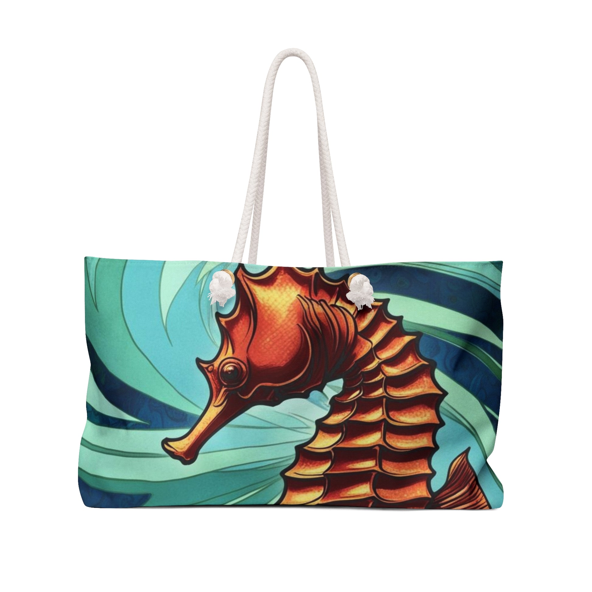 Seahorse Design Weekender Bag | Beach Travel Tote, Nautical Shopping Bag, Vacation Carryall, Gift for Ocean Lovers, Stylish Weekend Bag