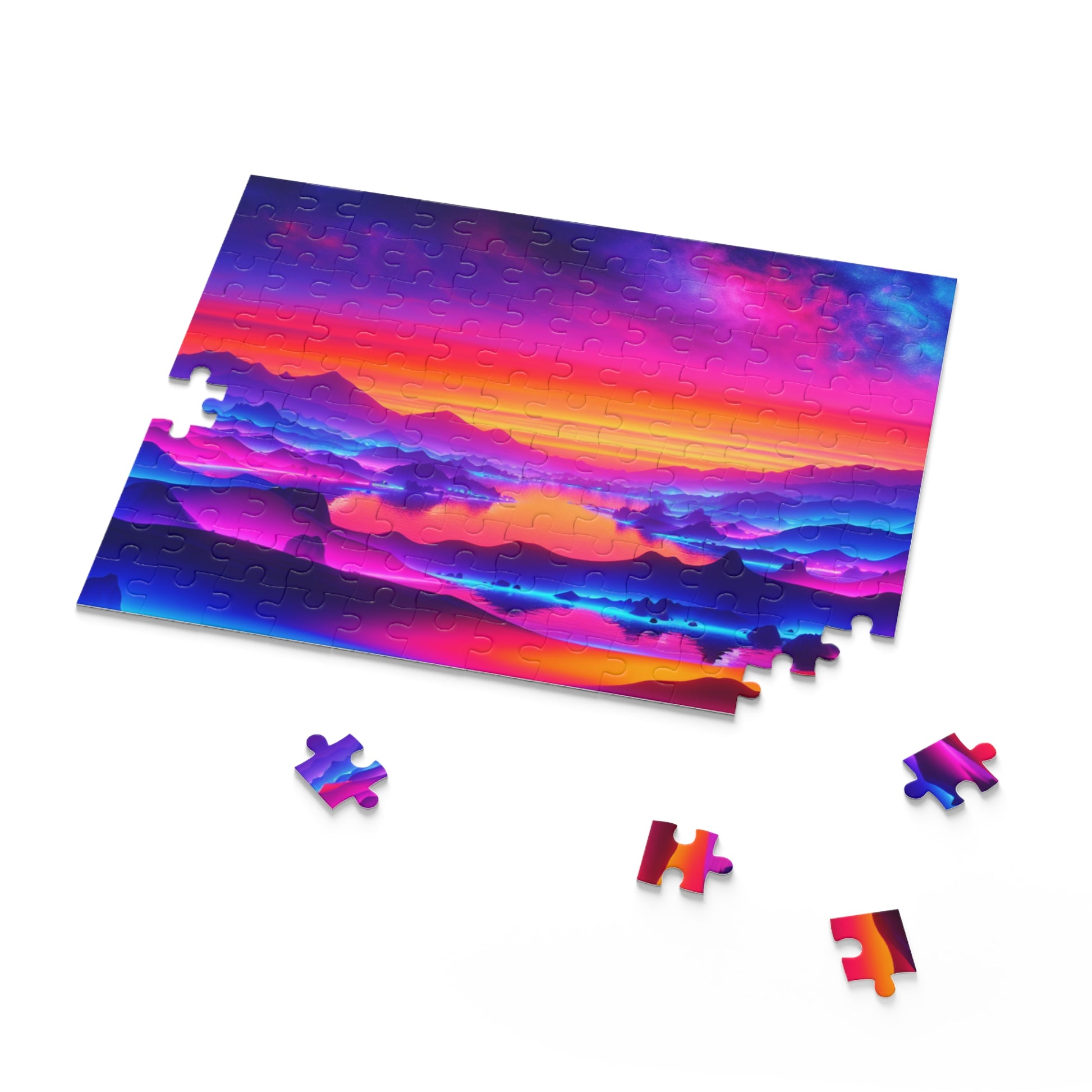 Colorful Sunset Puzzle | 120, 252, 500-Piece Puzzles for Relaxation, Gifts, Family Fun, Home Décor, Mindful Activities