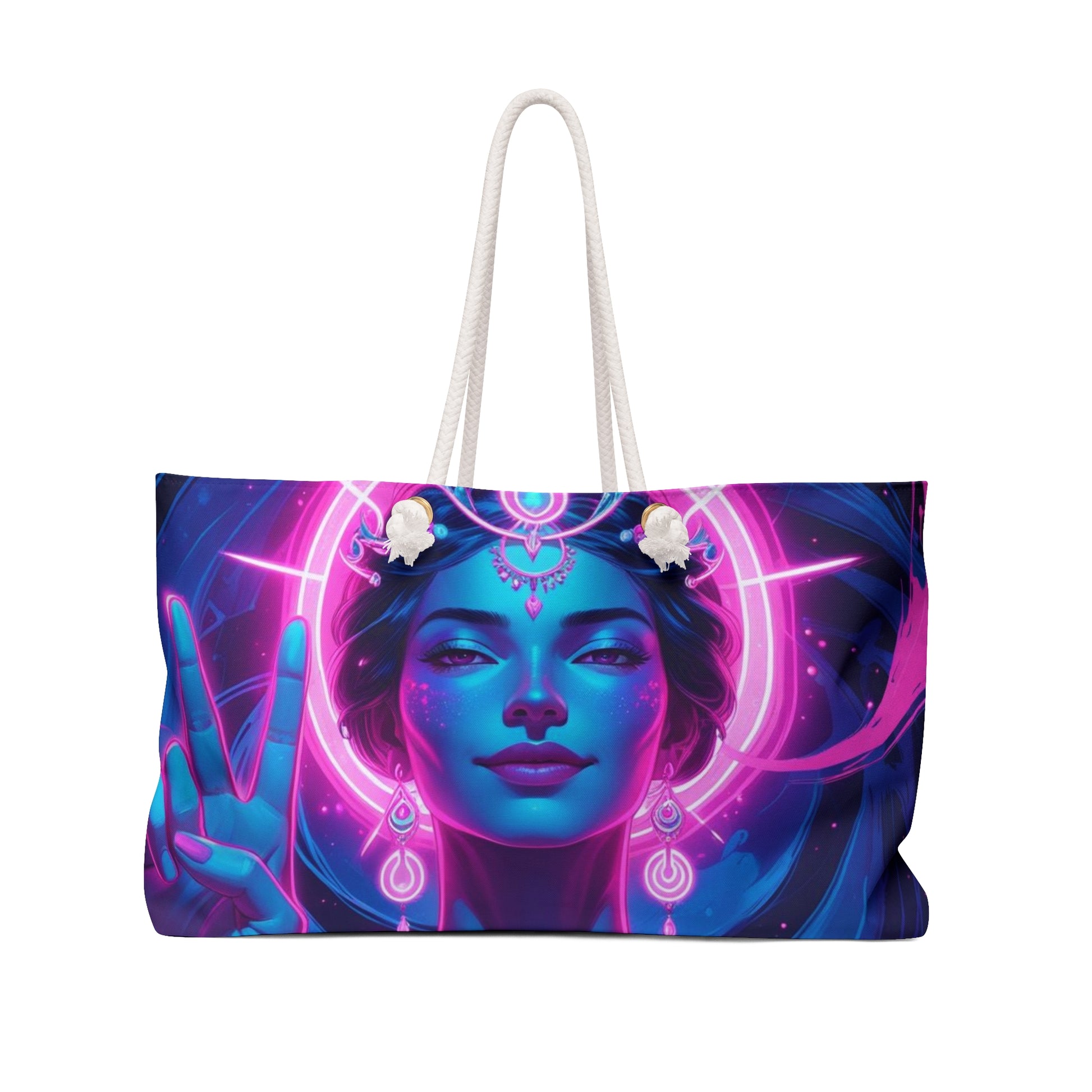 Vibrant Bohemian Weekender Bag, Spiritual Overnight Tote, Gypsy Beach Bag, Festival Travel Bag, Yoga Retreat Essential