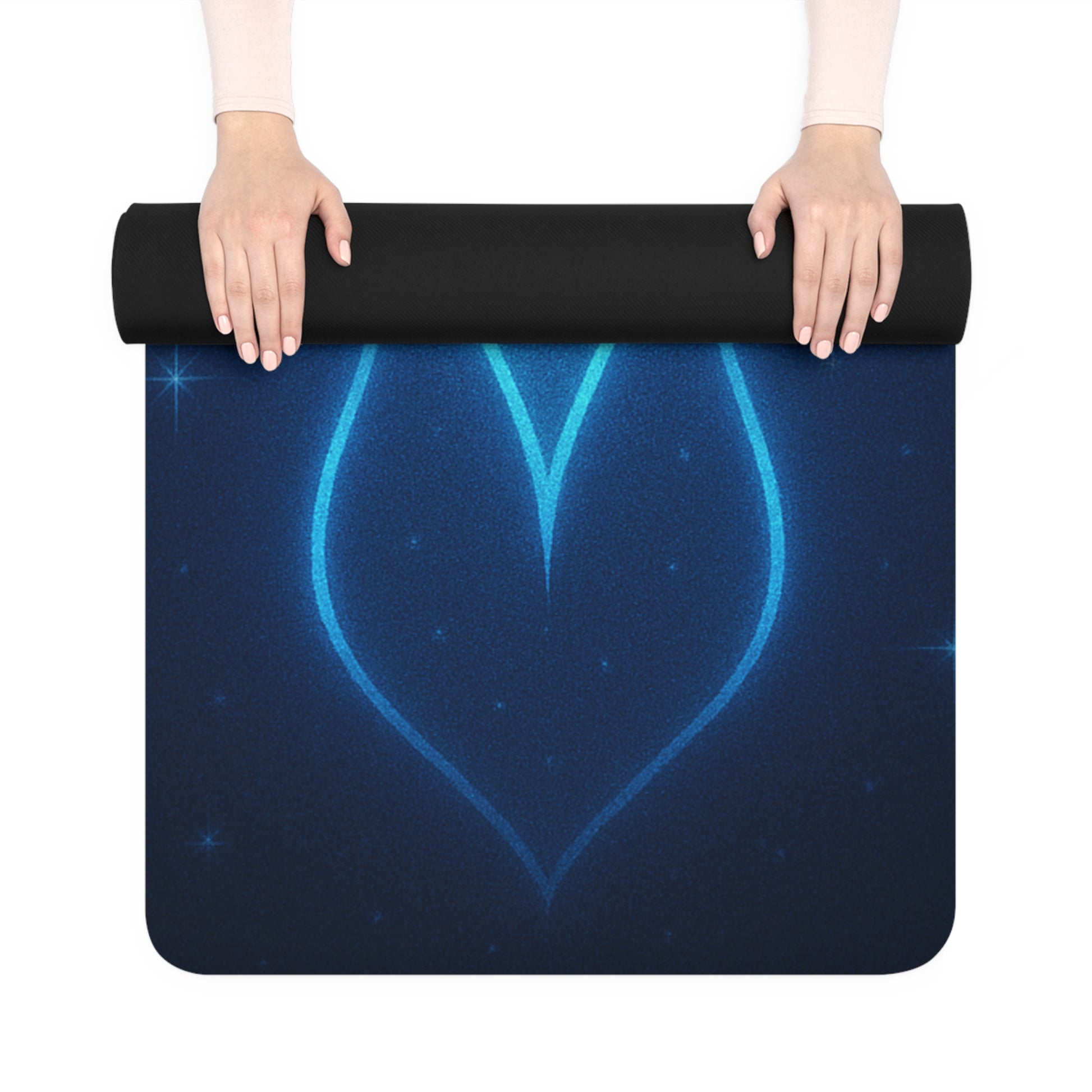 Illuminated Heart Yoga Mat, Non-Slip Exercise Pad, Meditation Mat, Fitness Gift, Spiritual Workout Accessory