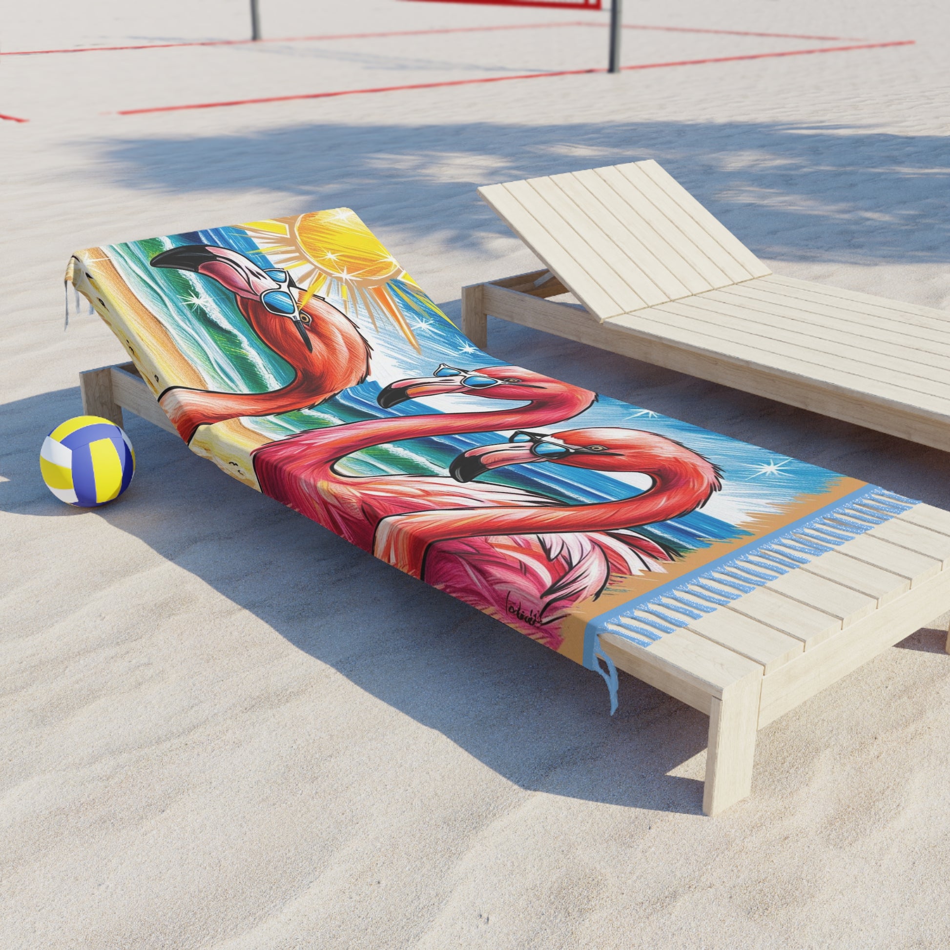 Boho Flamingo Beach Towel - Vibrant Tropical Vibes, Perfect for Summer Parties, Pool Days, Picnics, and Beach Trips
