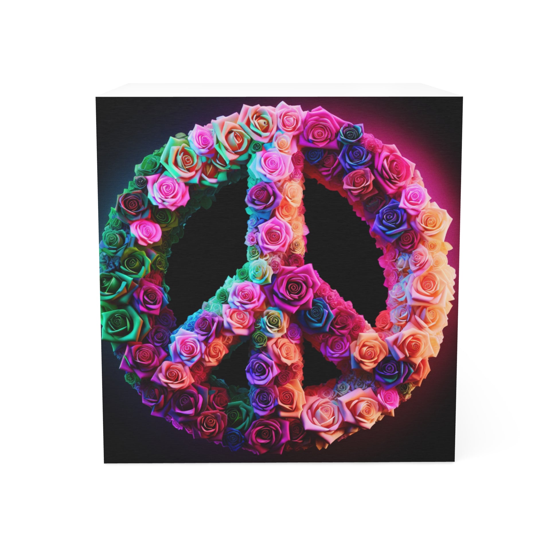 Colorful Peace Rose Note Cube - Ideal for Stationery Lovers, Office Décor, Gifts, Journaling, Positive Vibes