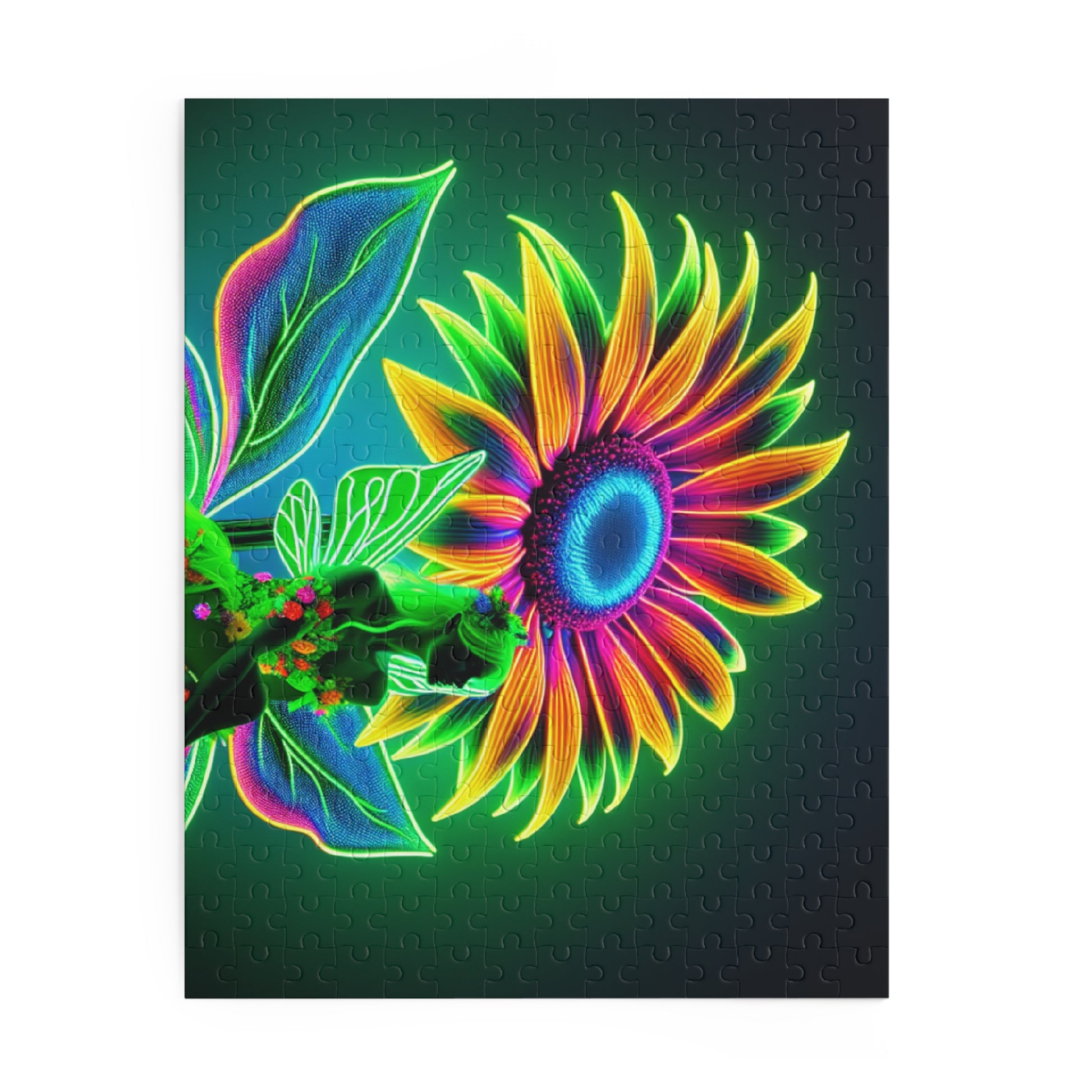 Neon Floral Puzzle (120, 252, 500-Piece) - Colorful Home Décor, Gift for Puzzle Lovers, Bright Art Piece, Stress Relief Activity, [...]