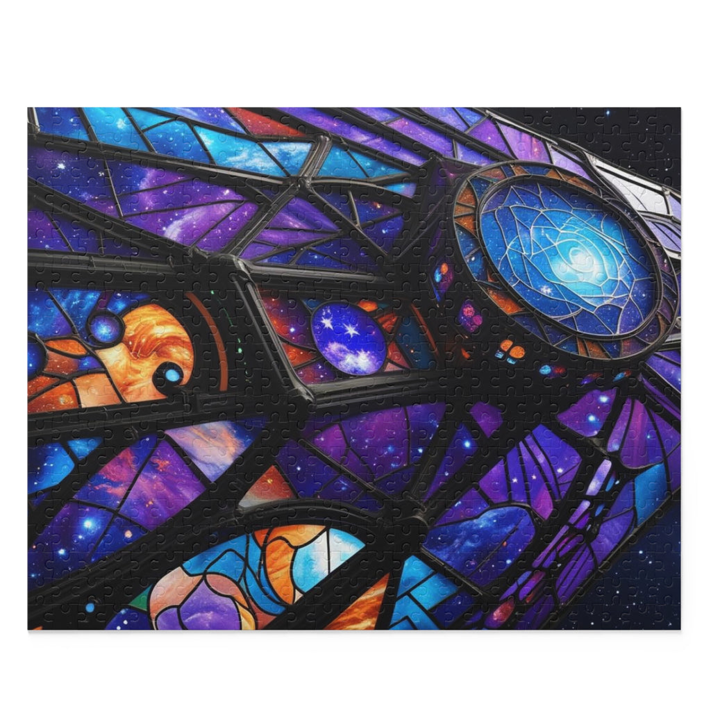Galactic Stained Glass Spaceship Puzzle - Perfect for Space Lovers, Family Fun, Gifts, Home Décor, and Celebrations