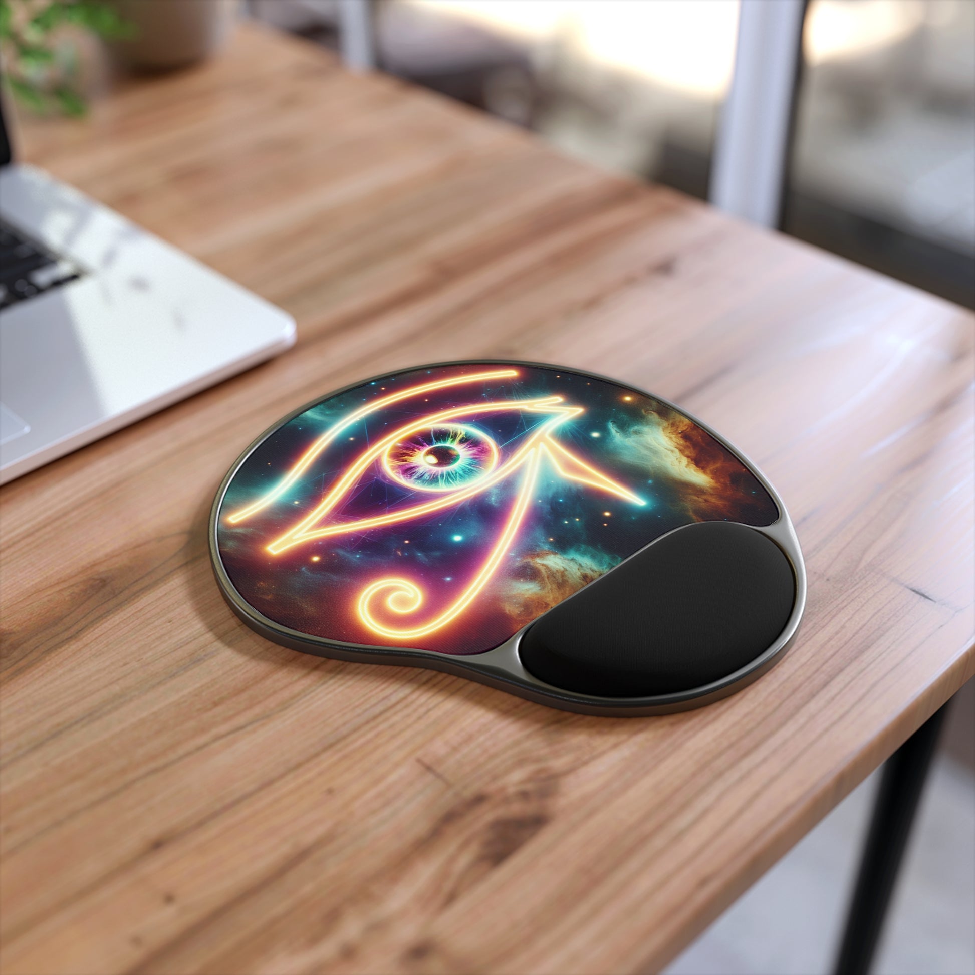 Cosmic Eye Mouse Pad with Wrist Rest - Vibrant Astral Design, Gamer Essential, Office Decor, Unique Gift for Tech Lovers