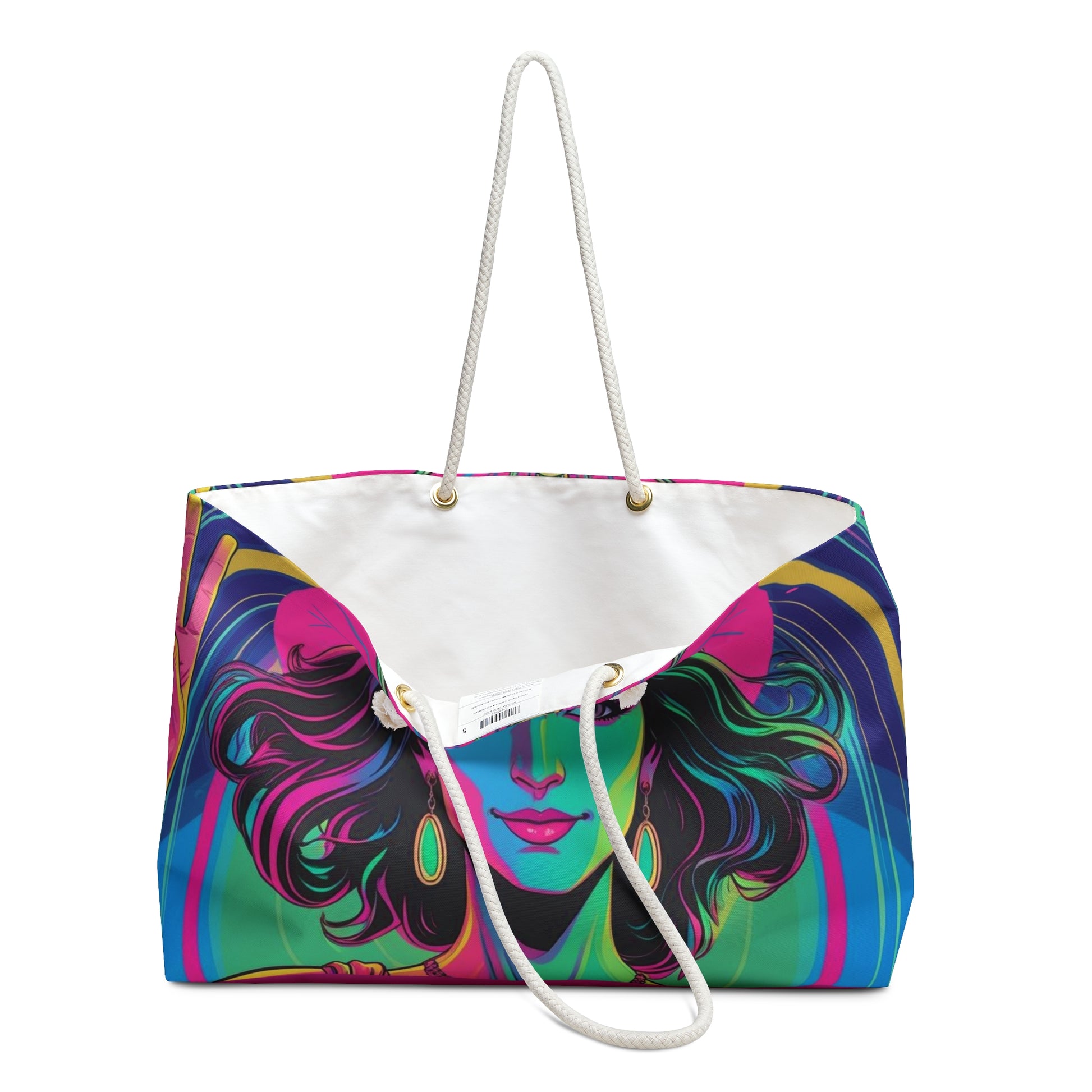 Bohemian Vibe Weekender Bag, Yoga Retreat Bag, Travel Tote, Festival Essential, Goddess Inspired, Colorful Artwork