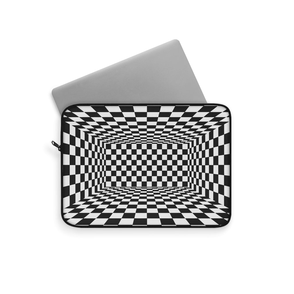 Checkered Pattern Laptop Sleeve | Artistic Tech Bag, Computer Case, Gift for Students, Gamer Accessories, Office Supplies