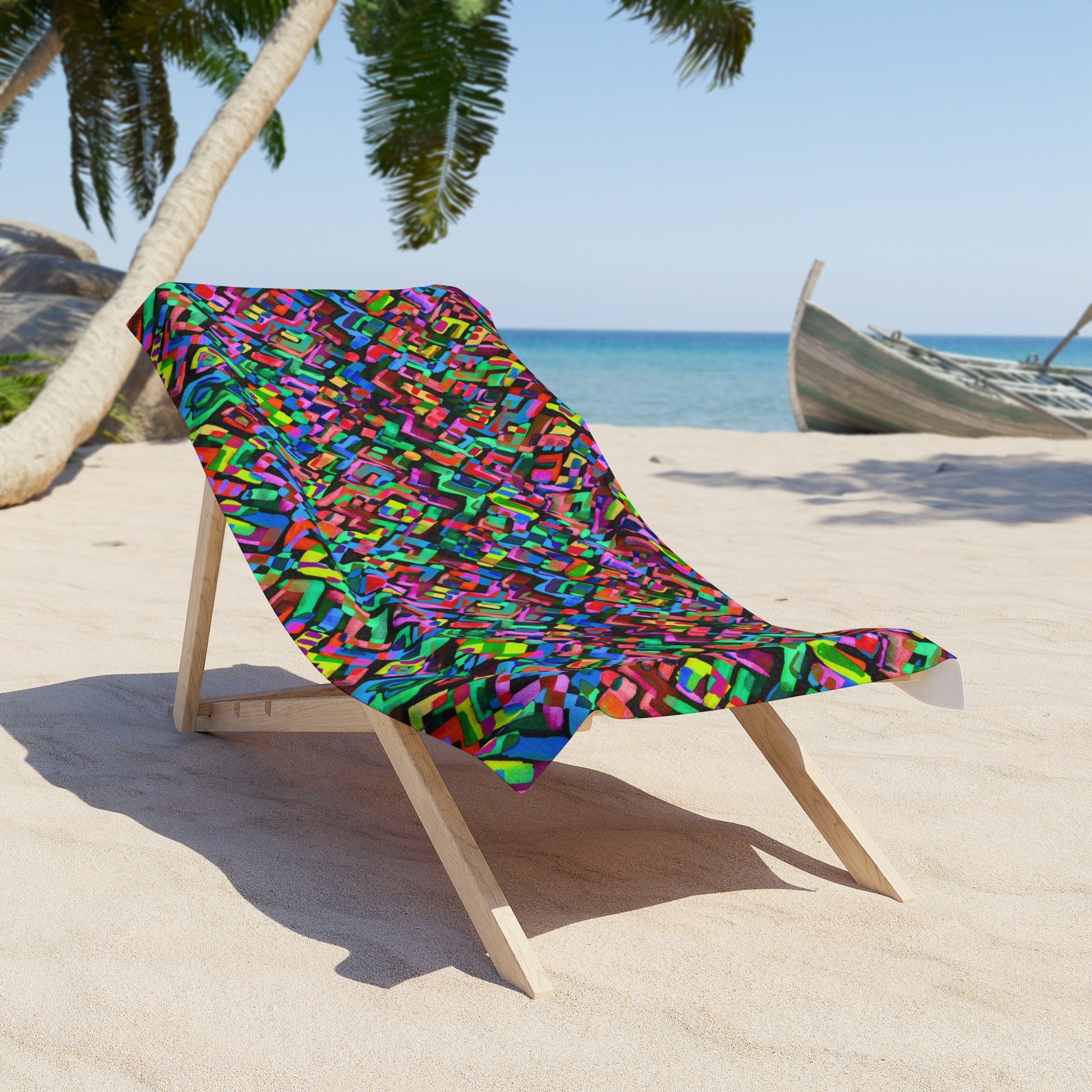 Colorful Bohemian Beach Towel, Vibrant Towel for Summer, Pool Party Essentials, Gifts for Beach Lovers, Outdoor Relaxation