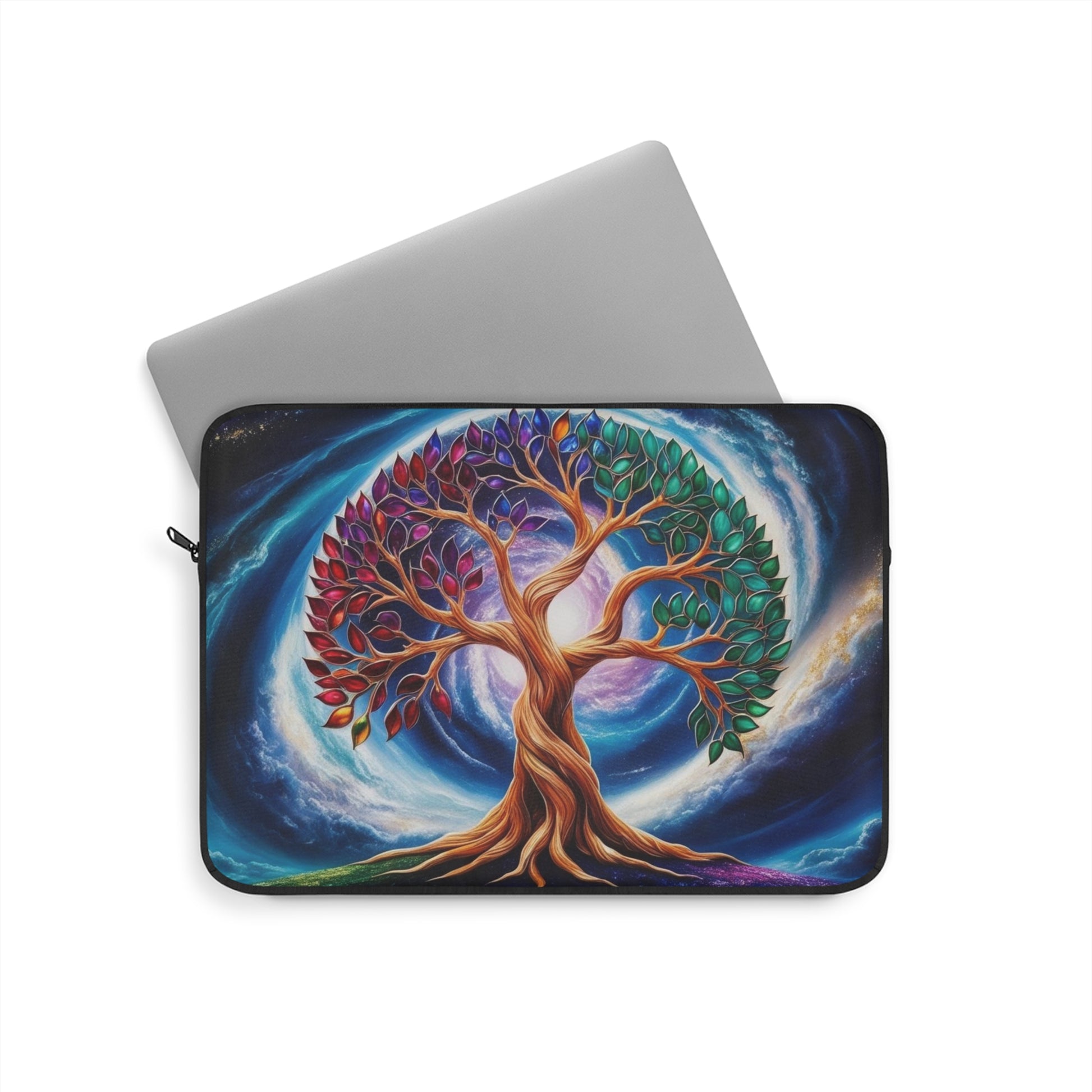 Colorful Tree of Life Laptop Sleeve, Bohemian Design, Computer Bag, Gift for Students, Nature Lover, Festival Accessory