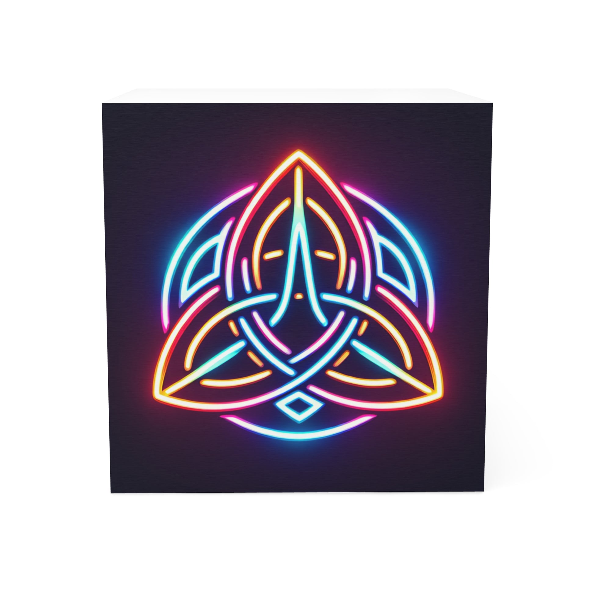 Neon Trinity Note Cube - Inspirational Sticky Note Pad, Desk Organizer, Colorful Gift, Office Decor, Creativity Booster
