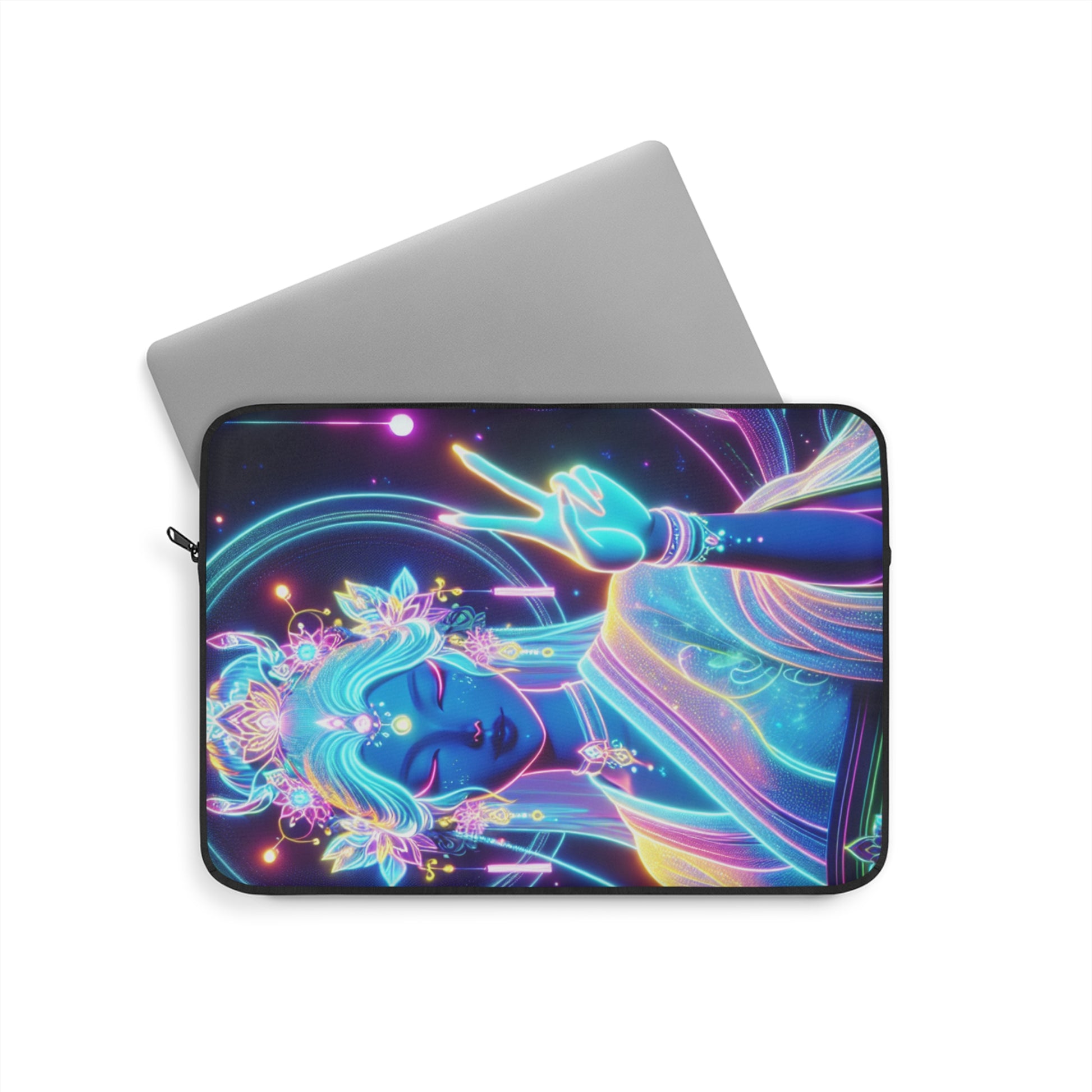 Vibrant Laptop Sleeve with Peaceful Goddess Design, Bohemian Tech Case, Flower Power Laptop Cover, Unique Gift for Creatives, Colorful [...]