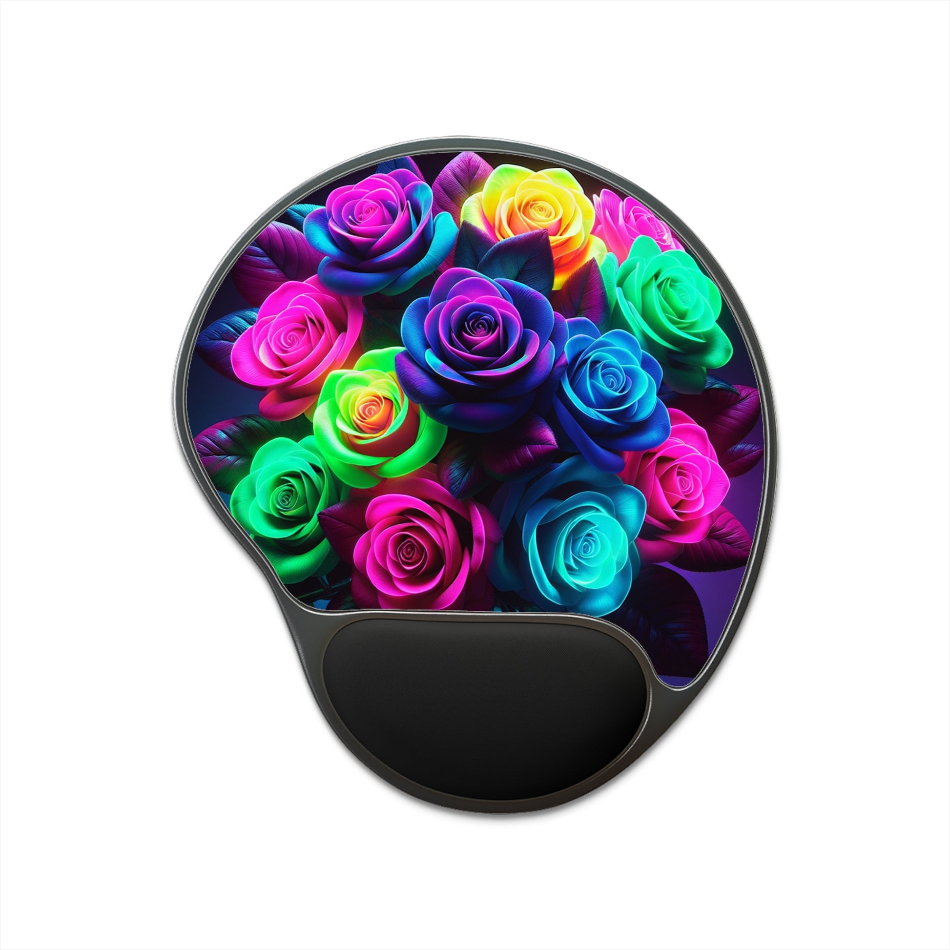 Vibrant Floral Mouse Pad with Wrist Rest, Colorful Desk Accessory for Home Office, Ergonomic Computer Mousepad, Gift for Flower Lovers