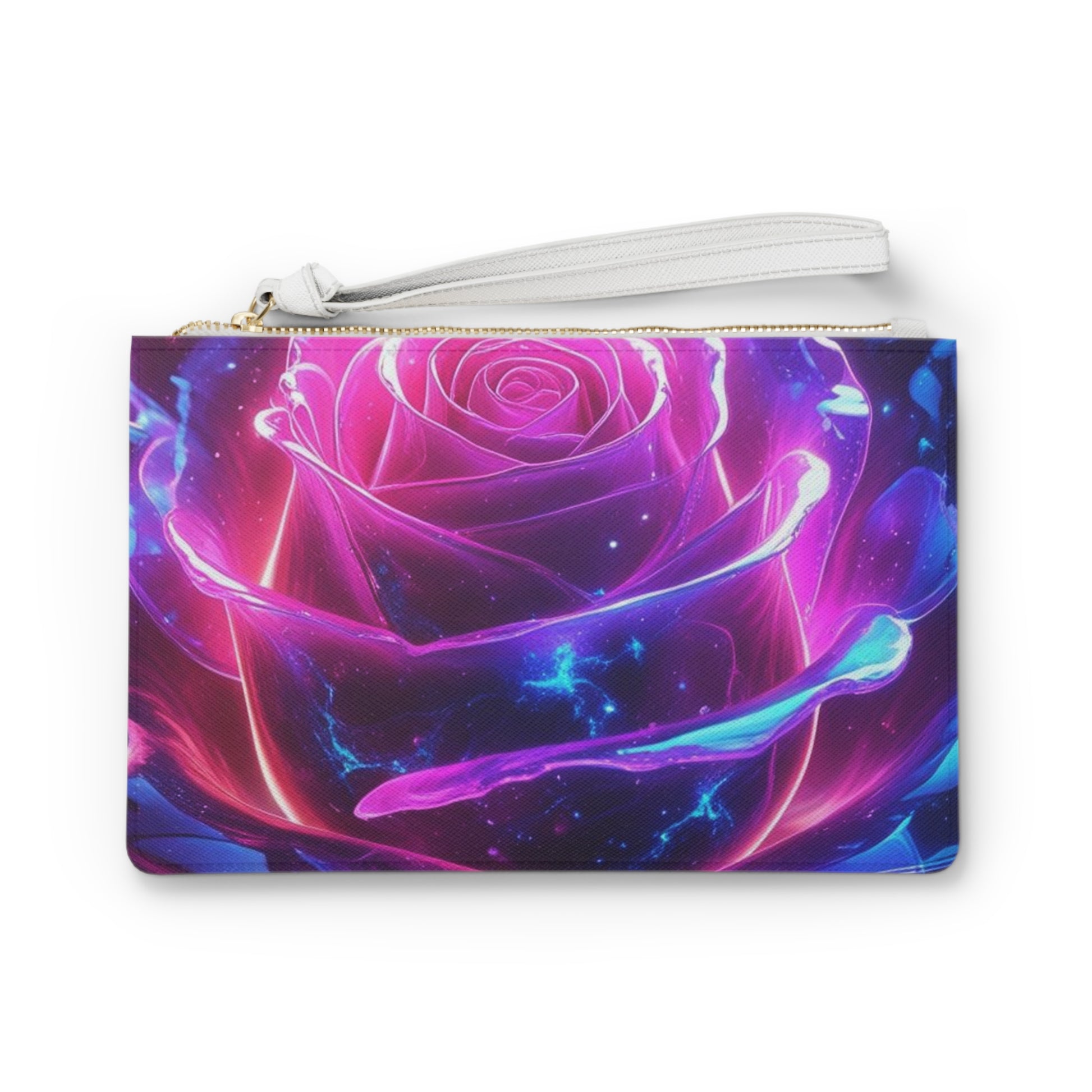 Cosmic Art Clutch Bag - Magical Rose & Lion Designs, Festival Accessory, Gift for Her, Evening Purse, Dreamy Vibes, Boho Style