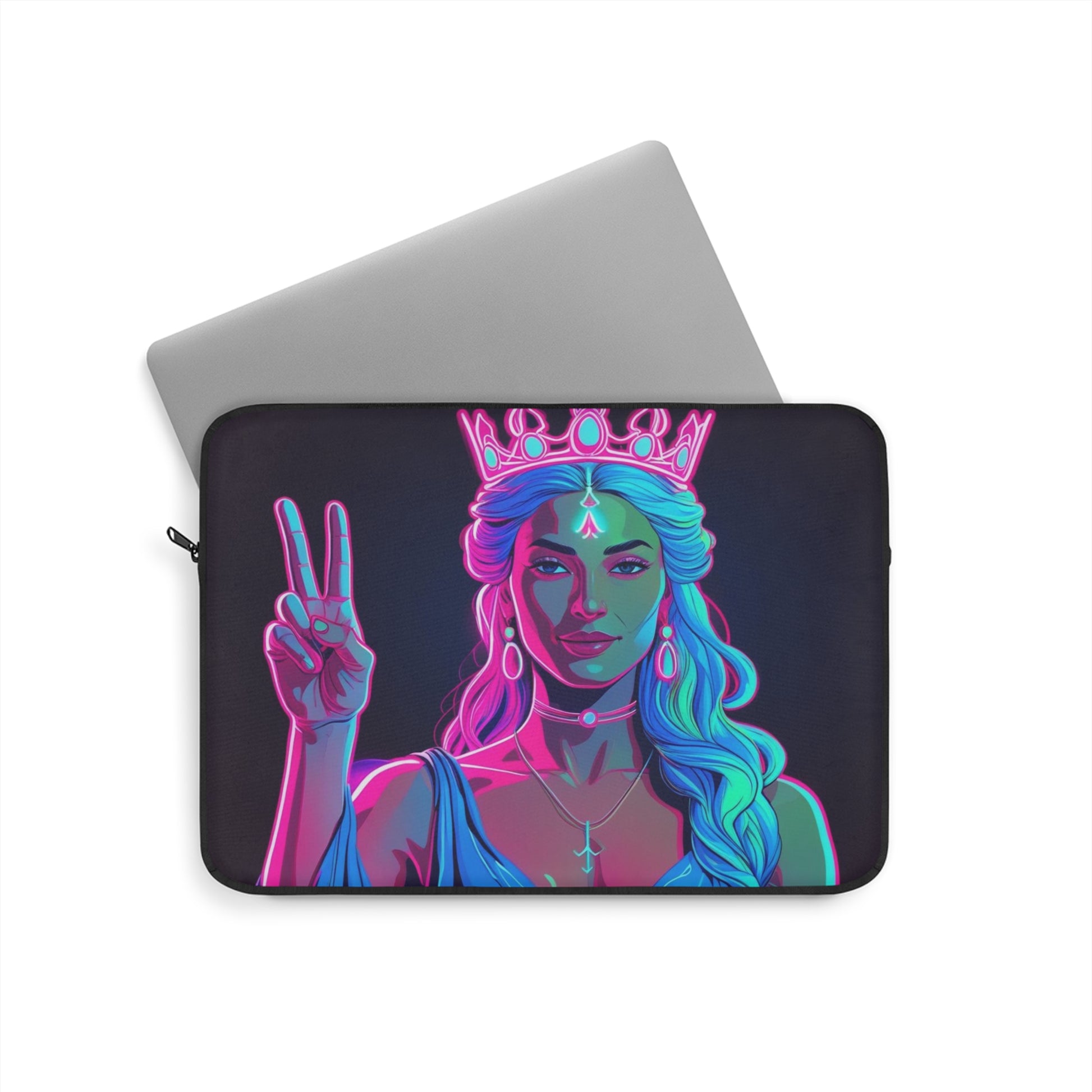 Vibrant Queen Laptop Sleeve - Colorful, Artistic, Stylish Protector for Creatives, Gifts for Students, Tech Accessory, Computer Bag