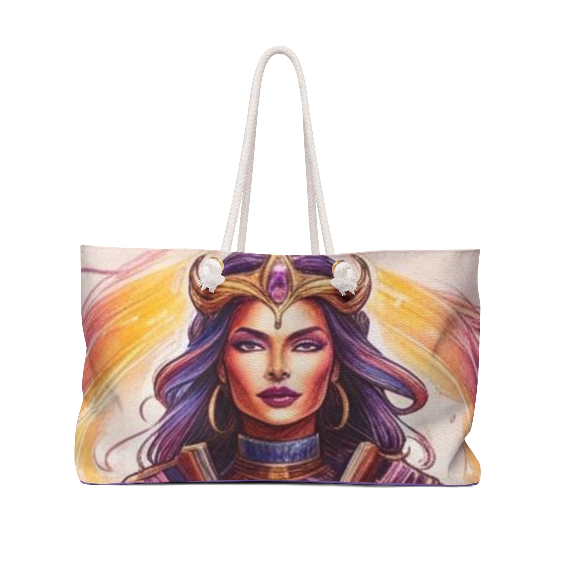Enchanting Goddess Weekender Bag, Boho Chic Travel Tote, Perfect for Beach Trips, Yoga Retreats, Gifts for Her, Colorful Art Bag