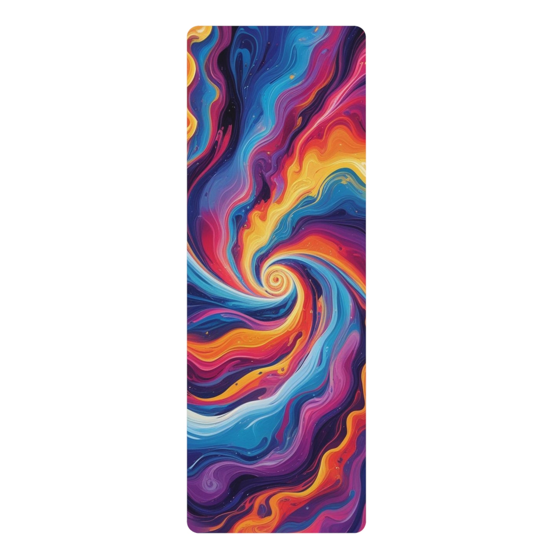 Vibrant Rubber Yoga Mat - Colorful Mandala Design, Fitness, Meditation, Home Decor, Gift for Yogis