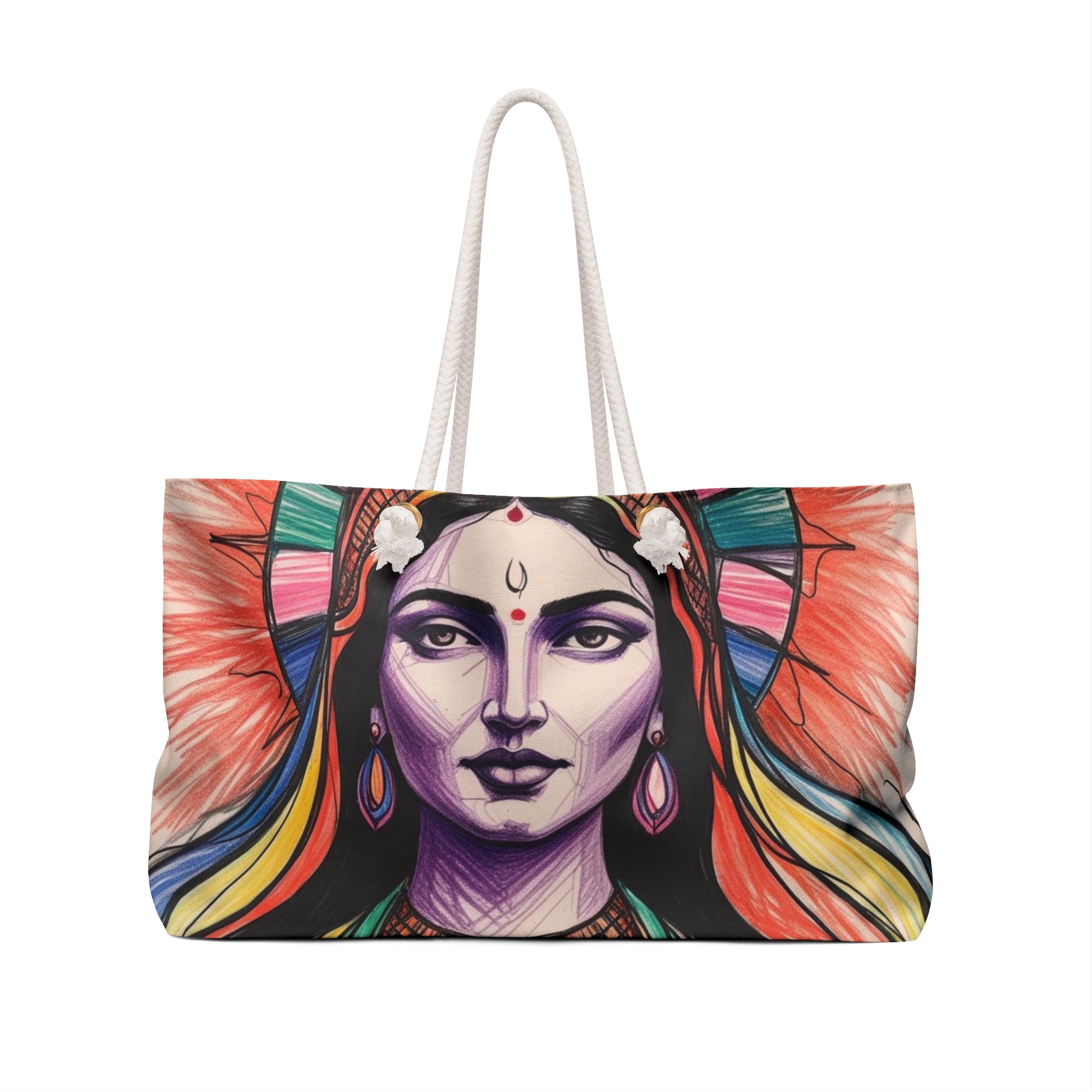 Colorful Goddess Weekend Bag, Bohemian Tote, Yoga Retreat Bag, Beach Essentials, Travel Carryall, Gift for Her