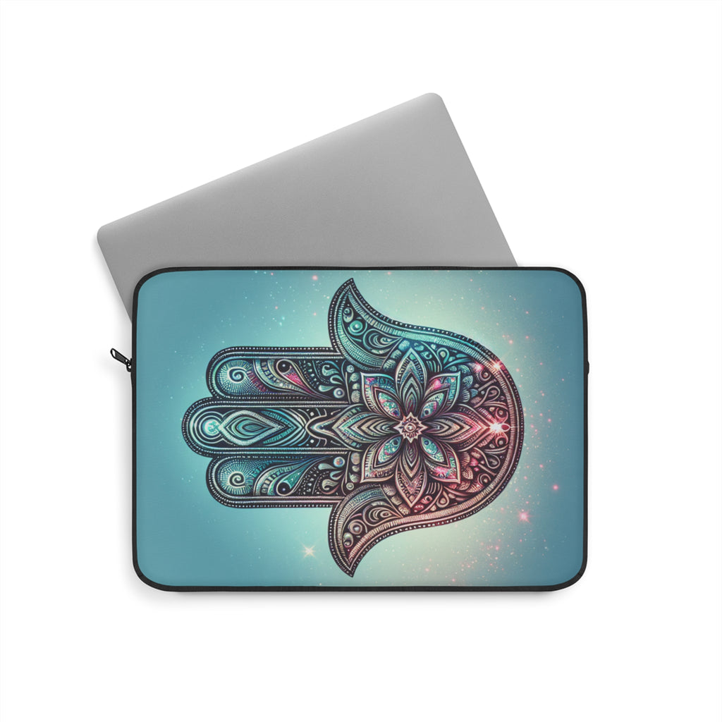 Bohemian Hamsa Laptop Sleeve, Unique Tech Case, Gift for Students, Protection for Laptops, Stylish Work Accessory