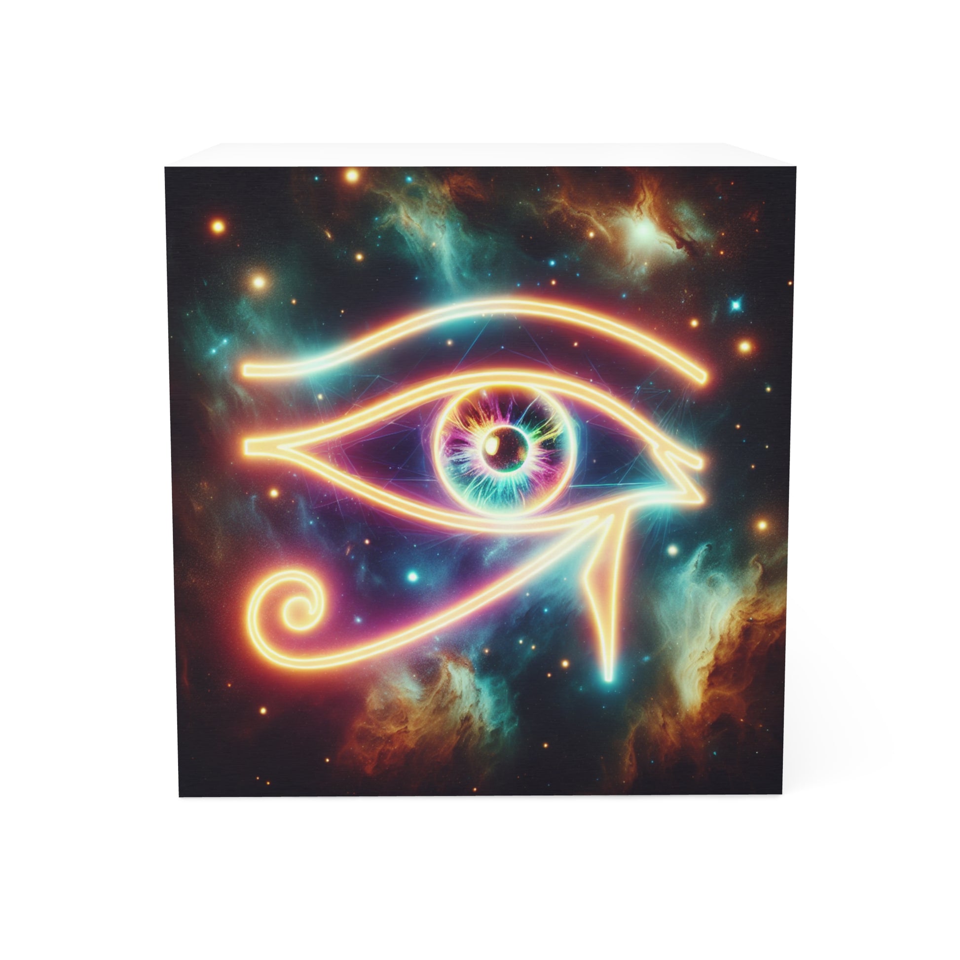 Cosmic Eye Note Cube, Spiritual Desk Organizer, Unique Stationery, Cute Office Decor, Gift for Writers, Mystic & Boho Style