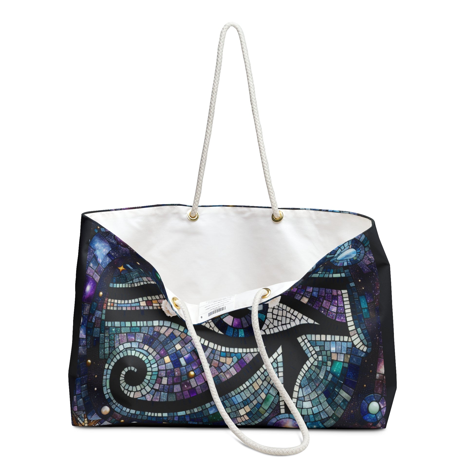 Mosaic Eye Weekender Bag, Boho Travel Tote, Beach Bag, Yoga Weekend Bag, Spiritual Gifts, Weekend Getaway Essentials, Carryall Carry-On Tote