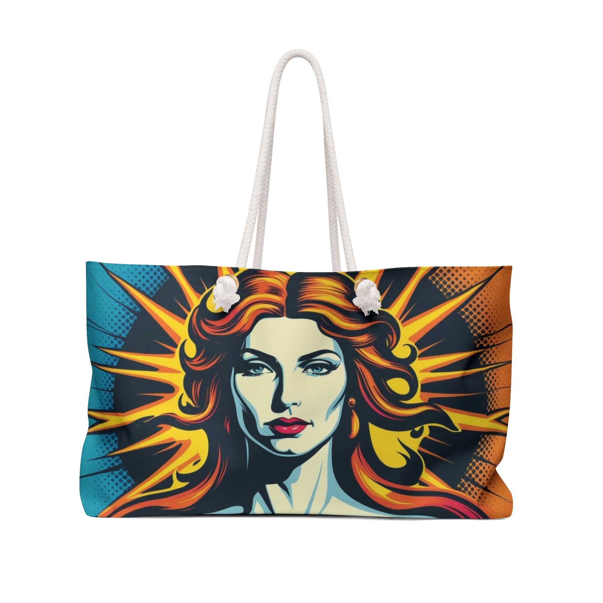 Pop Art Weekender Bag, Heroine Divine Feminine Carry-On, Goddess Cary-On, Comic-Chic Travel Bag, Weekend Getaway Tote