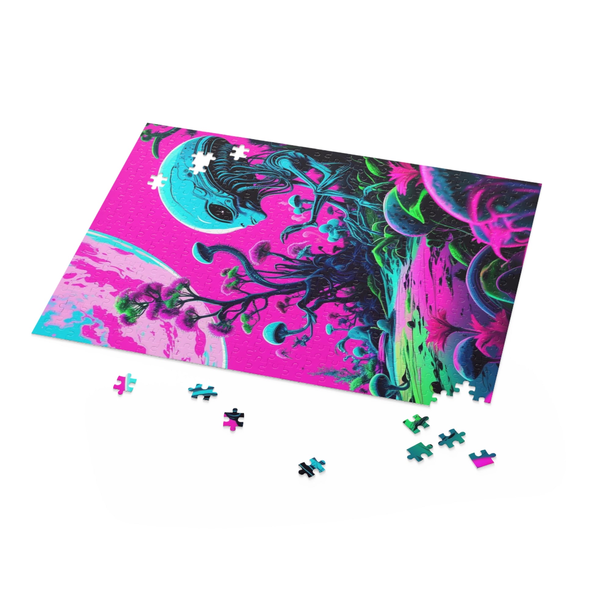 Cosmic Alien Puzzle – Whimsical, Colorful Art for All Ages, Alien Decor, Gift for Sci-Fi Lovers, Home Entertainment, Kids Activities