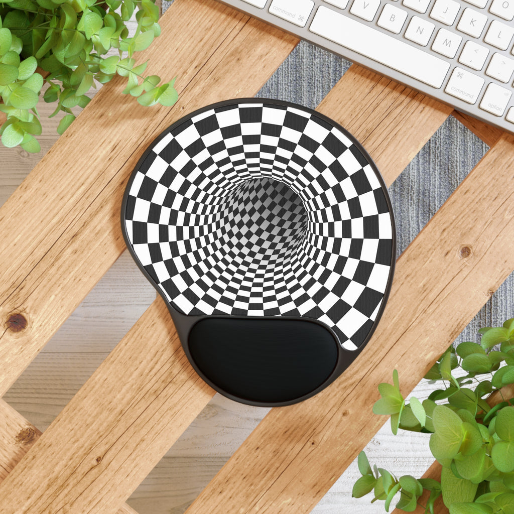 Checkered Optical Illusion Mouse Pad, Gaming Ergonomic Mousepad, Desk Decor, Gift for Gamers, Computer Accessories