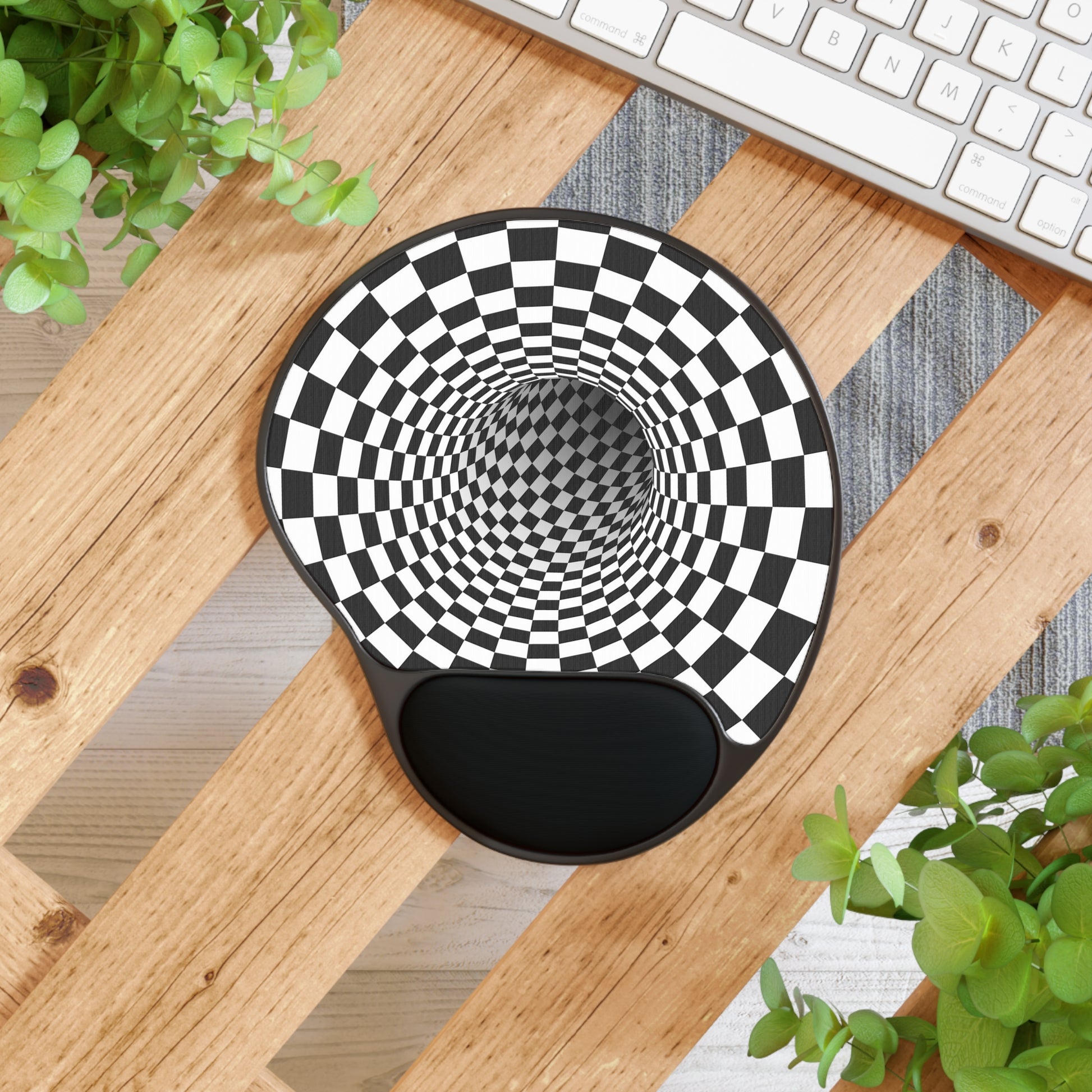 Checkered Optical Illusion Mouse Pad, Gaming Ergonomic Mousepad, Desk Decor, Gift for Gamers, Computer Accessories