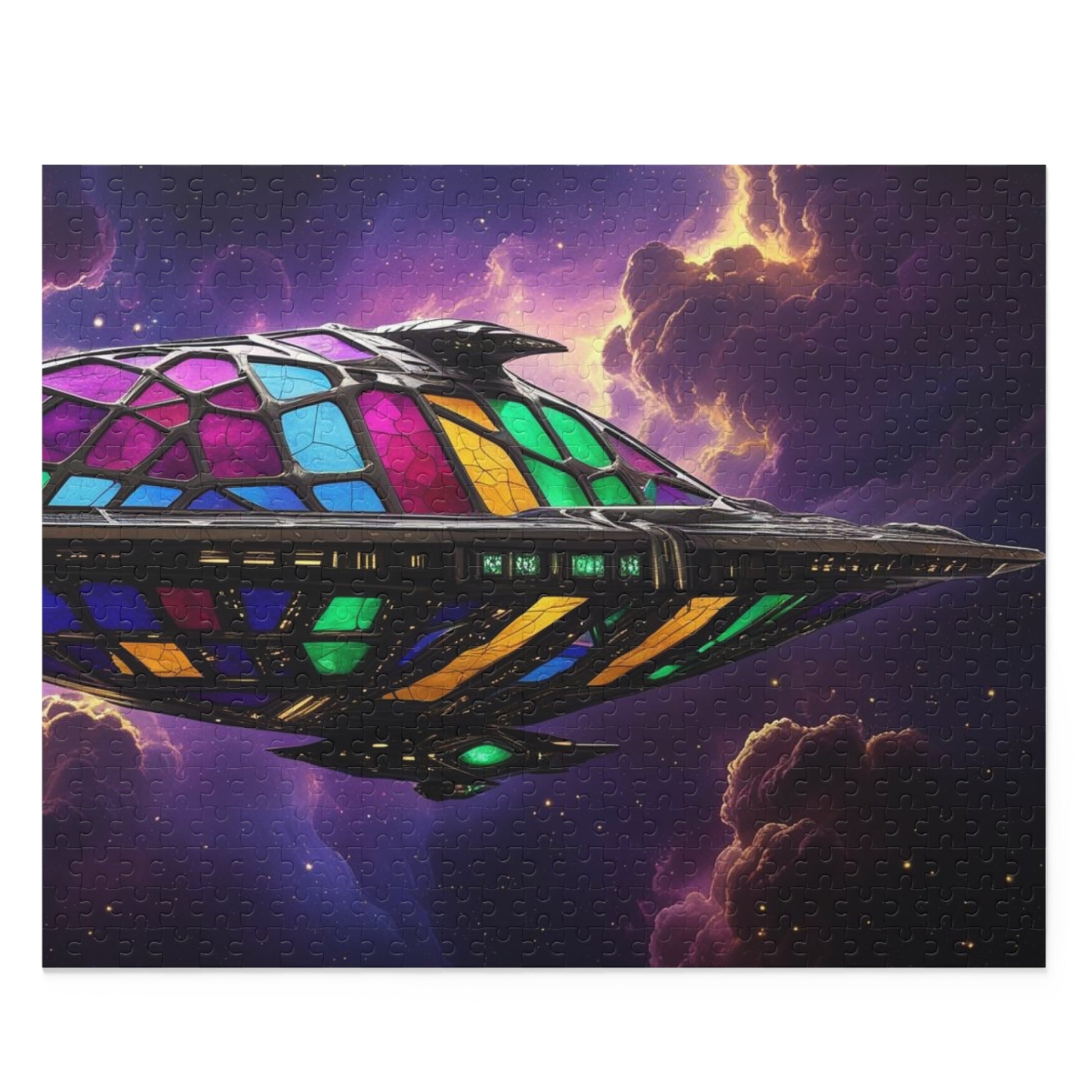 Galactic Stained Glass Puzzle, 120/252/500-Piece, Space Theme, Unique Gift for Puzzle Lovers, Home Decor, Fun Family Activity