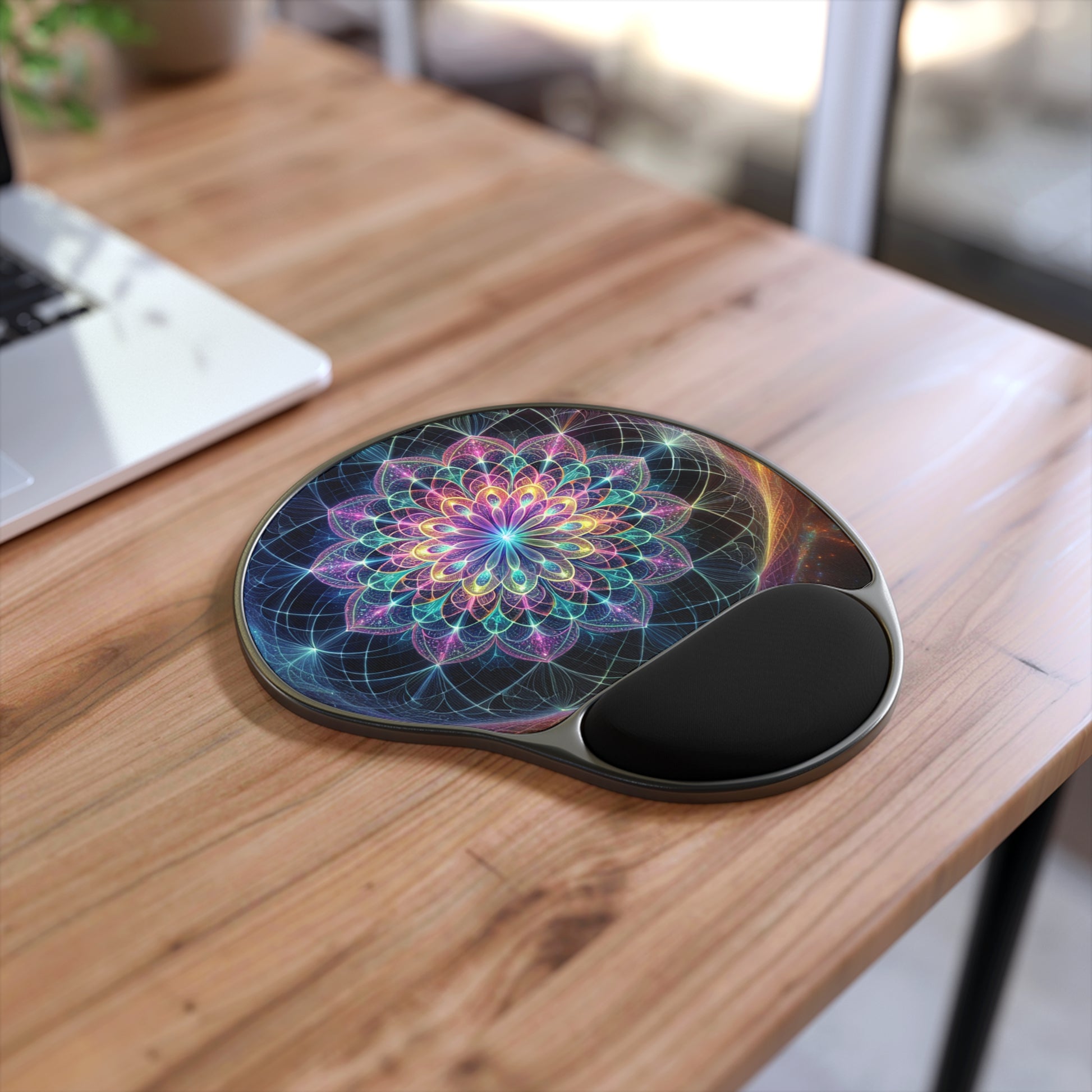 Colorful Mandala Mouse Pad with Wrist Rest, Ergonomic Desk Accessory, Home Office Decor, Gifts for Gamers, Meditation Aids