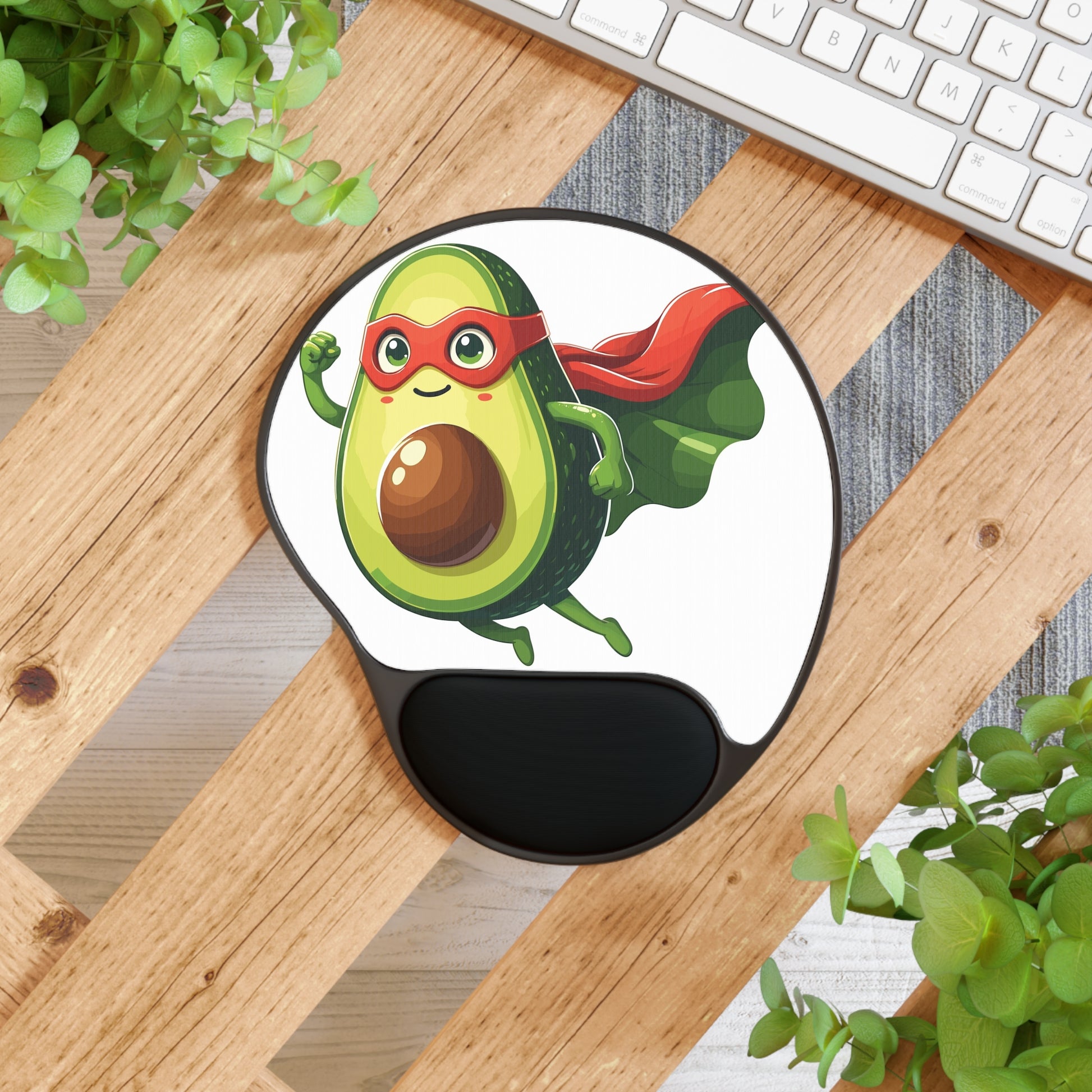 Super Avocado Mouse Pad with Wrist Rest | Cute Desk Accessory for Home Office, Fun Gift for Veggie Lovers, Ergonomic Support, Gamer Gear