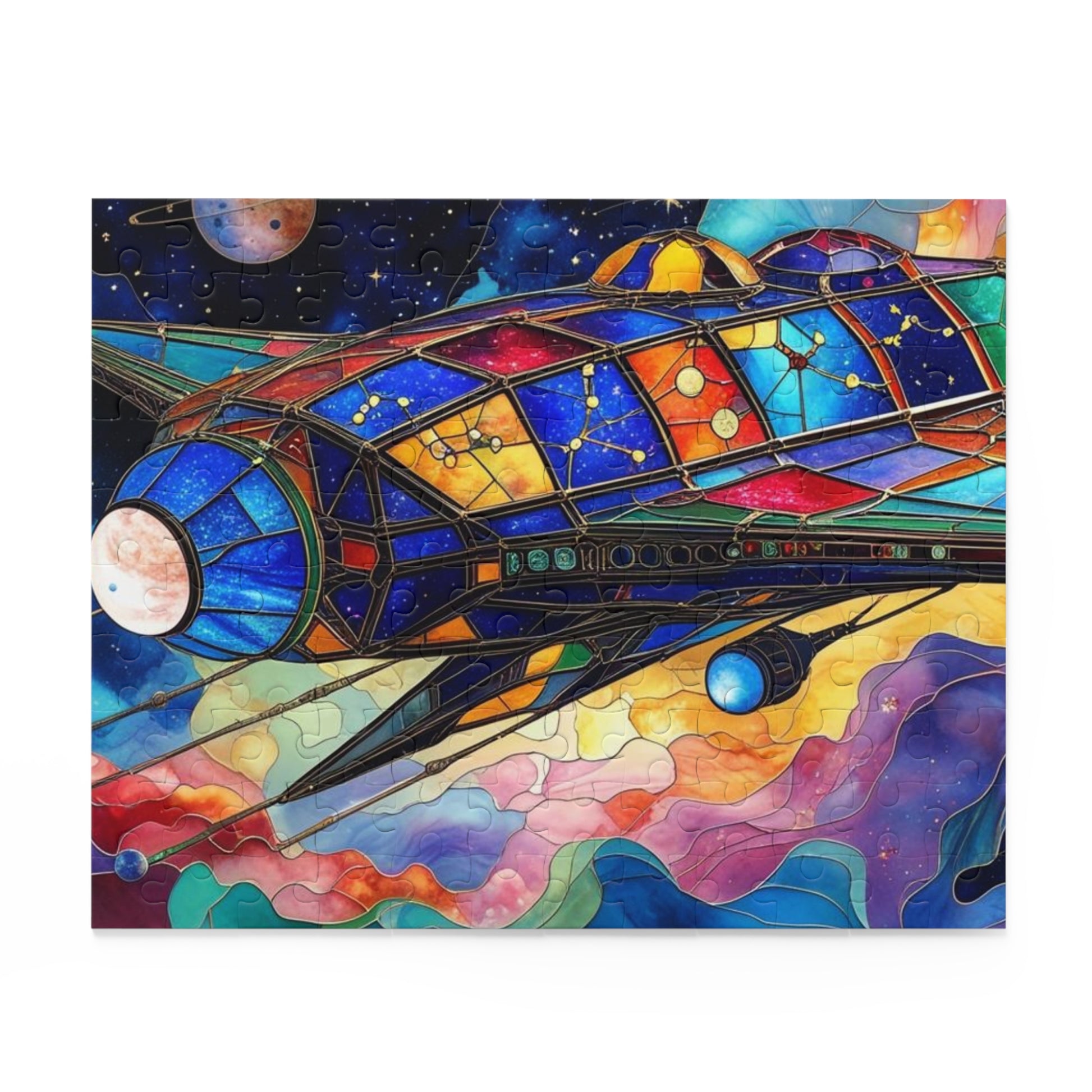 Colorful Space-Themed Puzzle, 120/252/500-Piece Jigsaw, Gift for Kids and Adults, Home Decor, Space Lovers, Family Activity, Birthday Gift