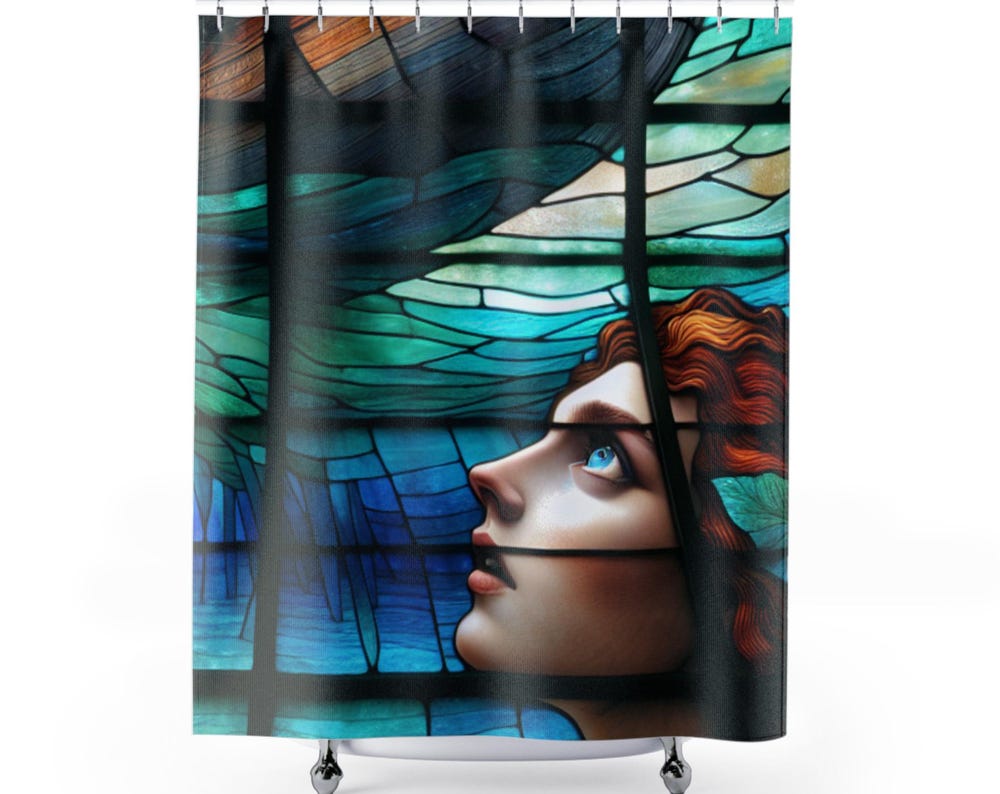 Elegant Stained Glass Shower Curtain