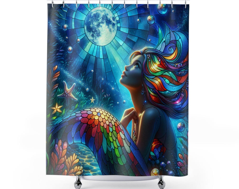 Colorful Mermaid Shower Curtain
