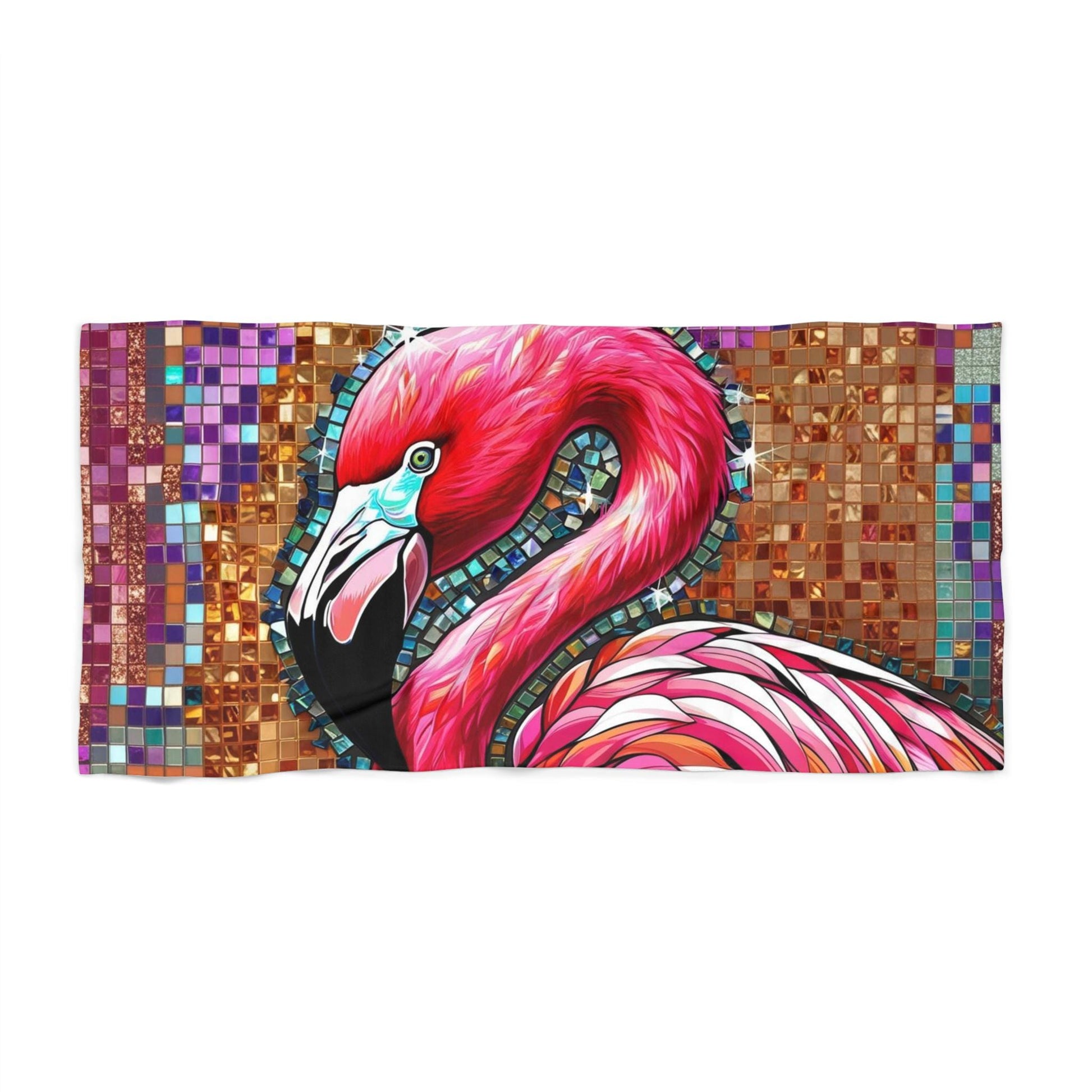 Vibrant Flamingo Beach Towel, Poolside Accessory, Summer Essentials, Gift for Beach Lovers, Colorful Towel for Vacation