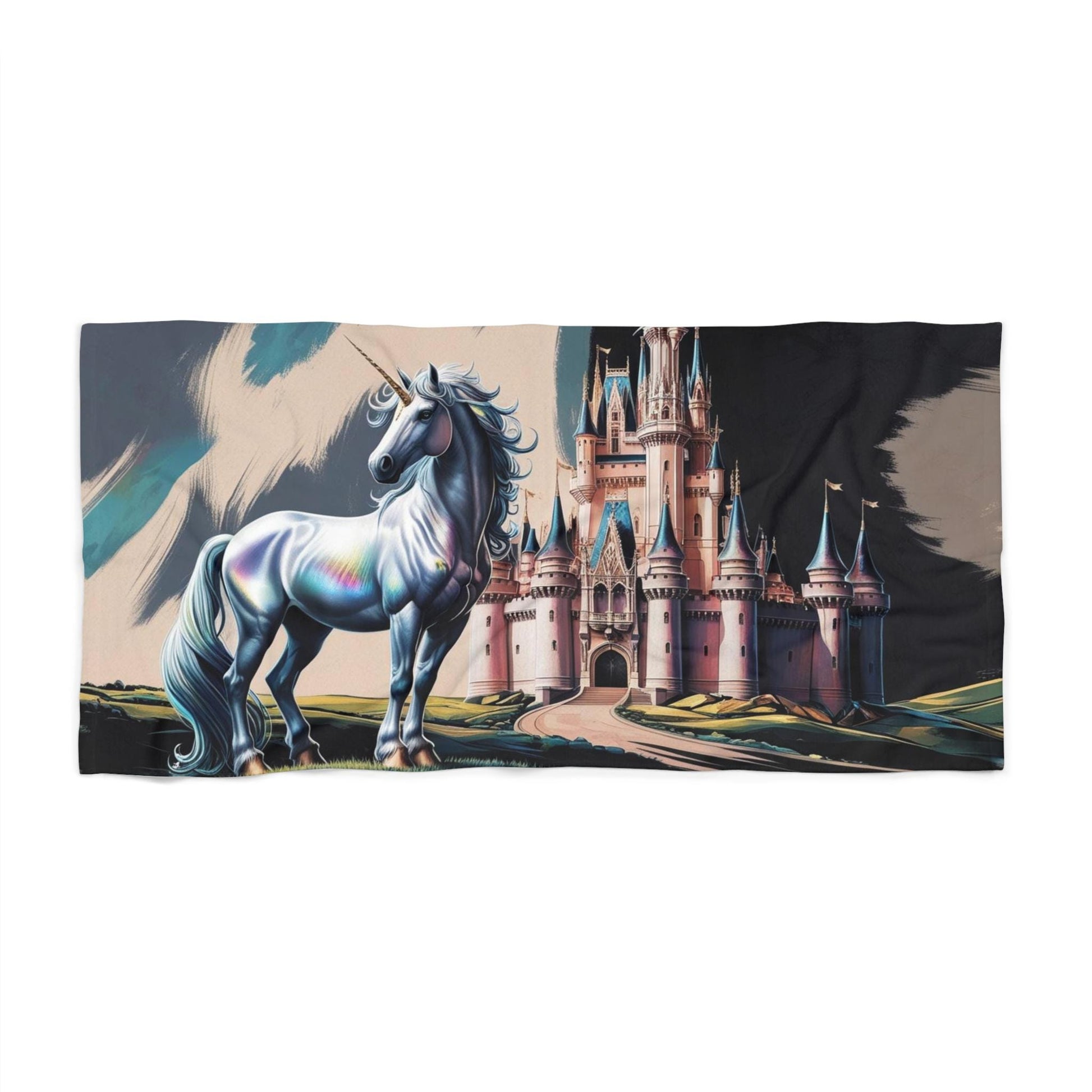 Whimsical Unicorn Beach Towel, Rainbow Unicorn Towel, Magical Vacation Accessory, Summer Beach Trip Essential, Kids Unicorn Gift
