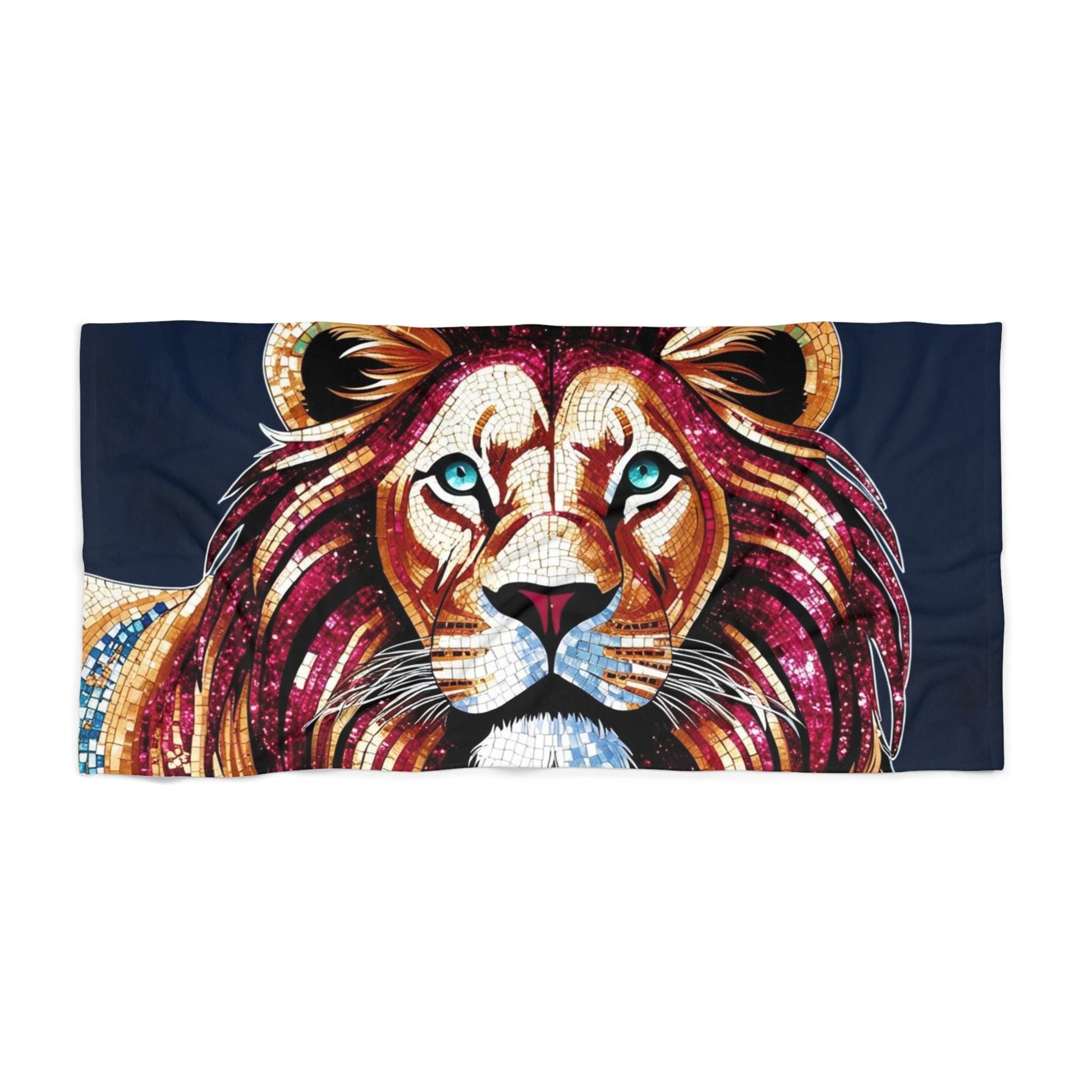 Vibrant Lion Beach Towel, Perfect for Summer Fun, Pool Days, Beach Vacations, Gifts for Animal Lovers, Outdoor Adventures