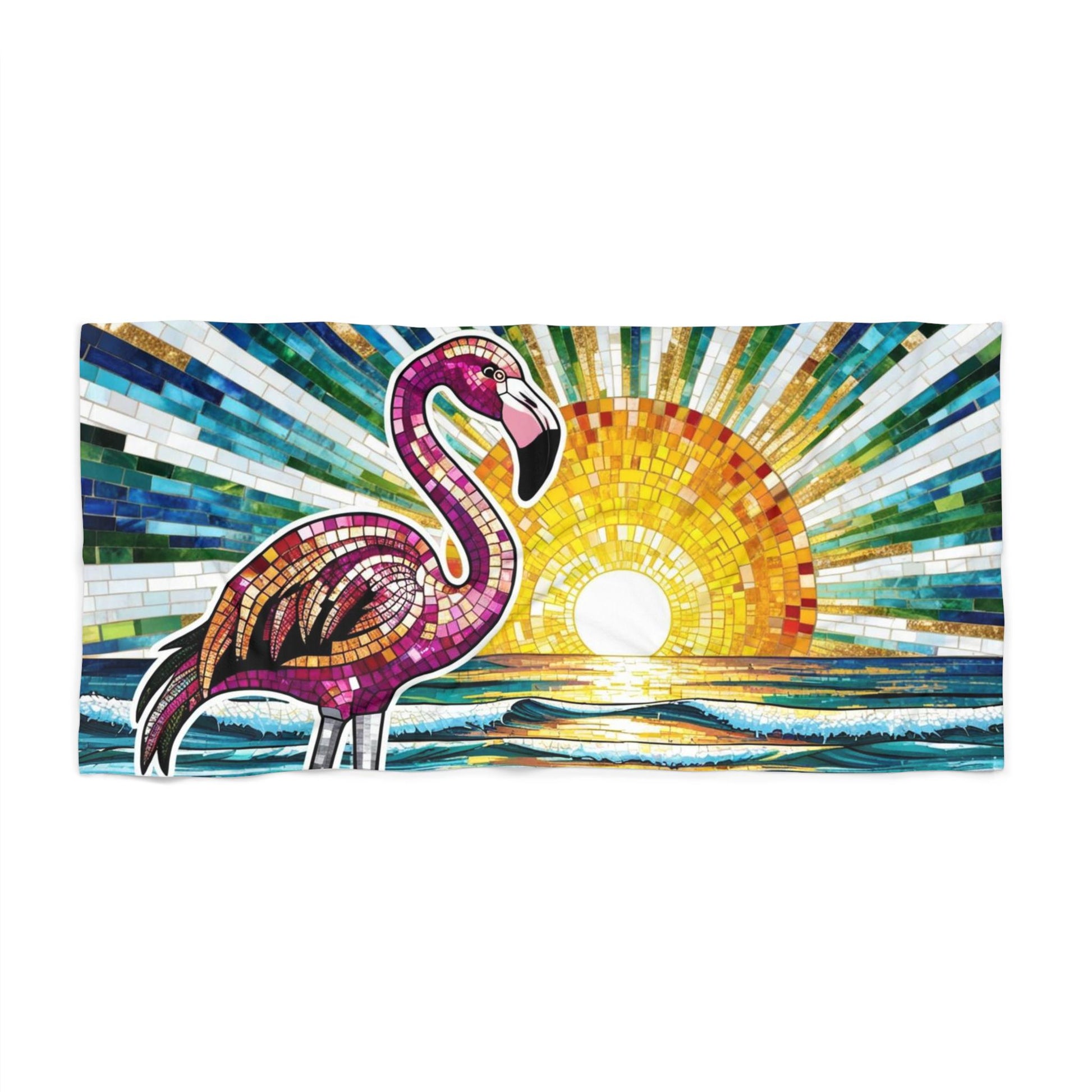 Tropical Flamingo Beach Towel, Vibrant Summertime Linen, Perfect for Pool Days, Vacation Accessory, Gift for Beach Lovers